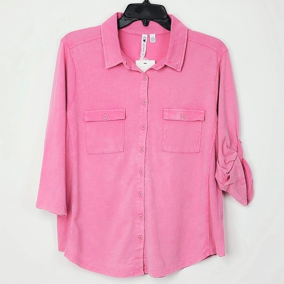 Cable & Gauge Tops Nwt Cg Sport Button Front Classic Collar Shirt